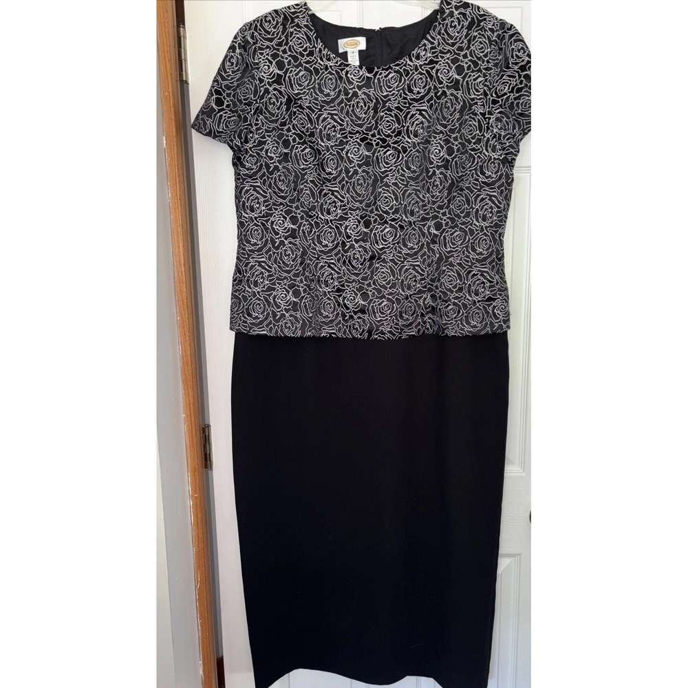 Talbots Dress Black  Womens 18 Short Sleeve Formal Stretch Comfort‎ Mother Bride